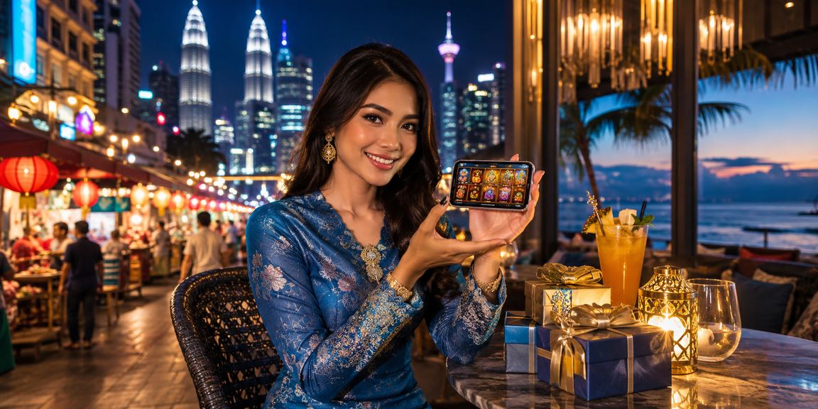 Pengguna y20 mengakses aplikasi kasino di Kuala Lumpur dengan pakaian tradisional