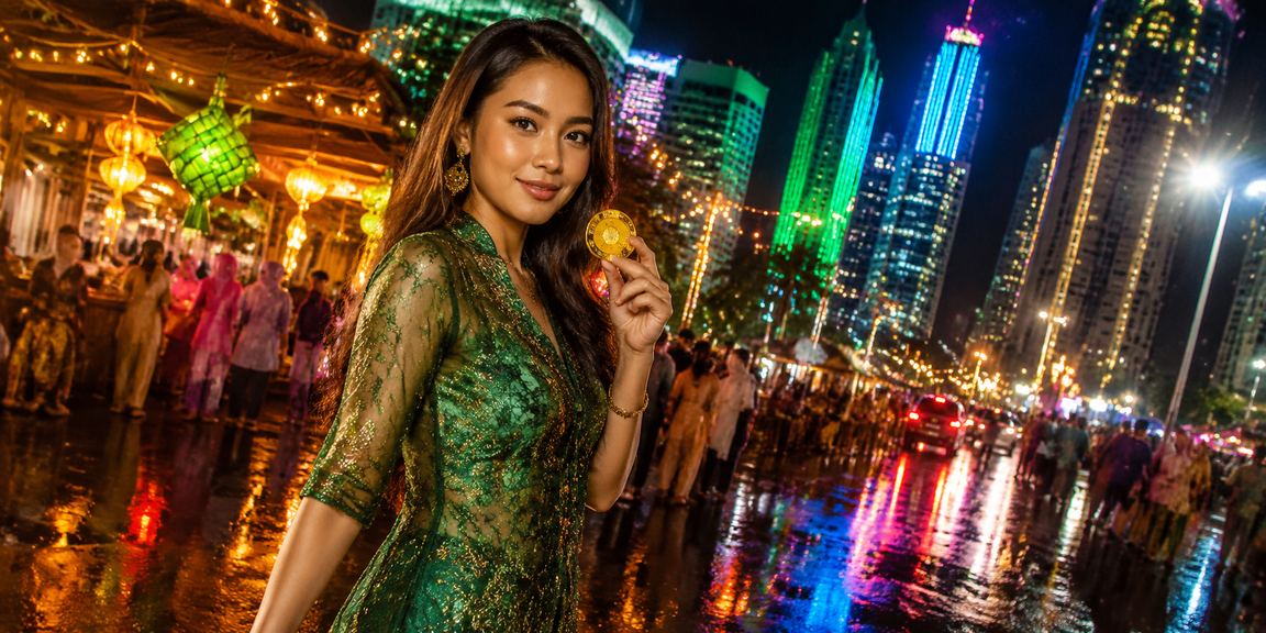 Pengguna y20 membuat pertaruhan semasa Hari Raya di Petaling Jaya